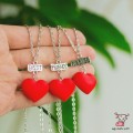Кулон для троих друзей "Best Friends Forever". Красное сердце